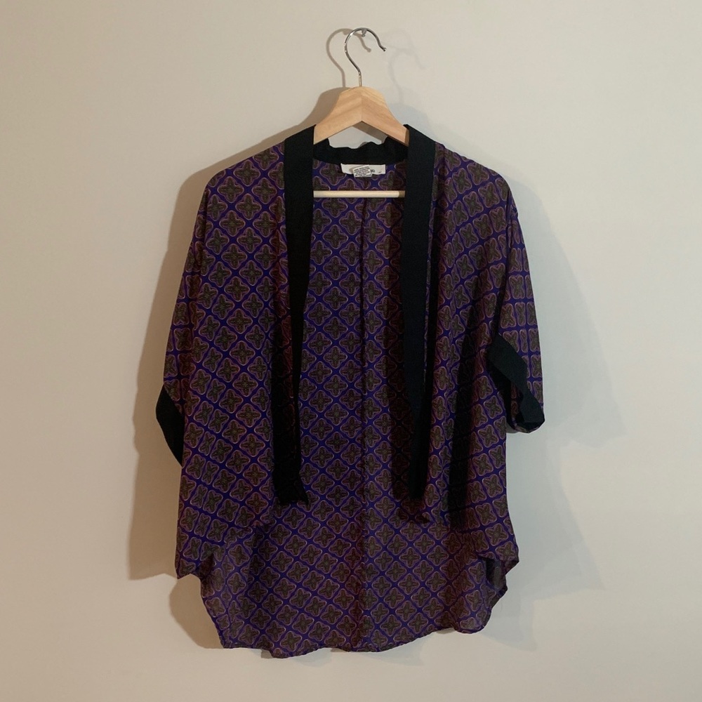 Intricate Patterned Kimono - Purple Multi